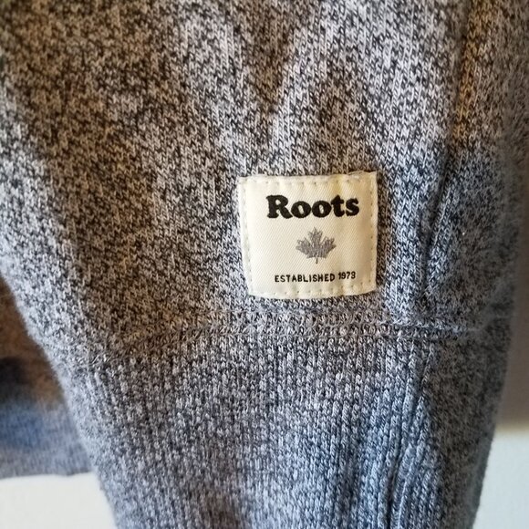 Roots Canada Quarter-Zip Pullover Sweatshirt Men’s S Long Sleeves Gray 03026 - Picture 2 of 9